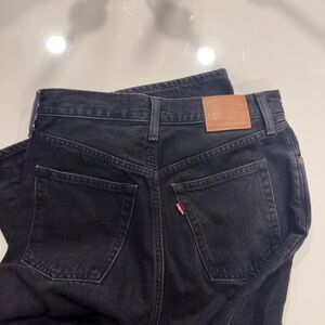 Levi's Ribcage Wide Leg Dark Gray Black Jeans size 28W x 34L